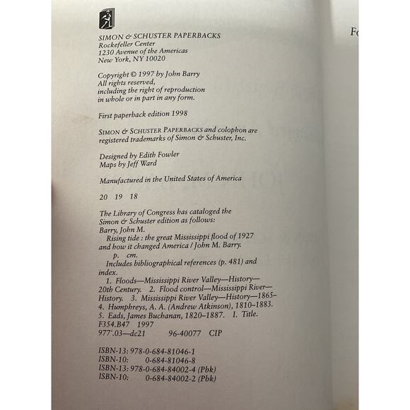 1998 Rising Tide: The Great Mississippi Flood of 1927 by John M. Barry - Picture 5 of 7